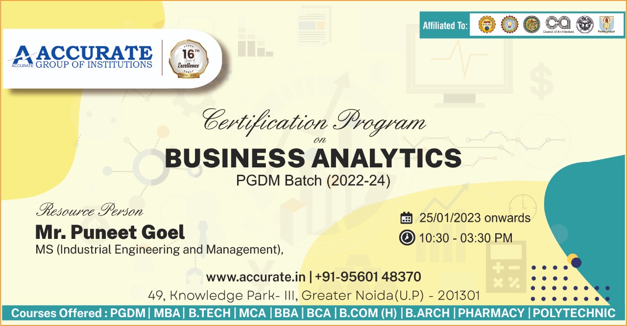 Certification program on Business Analytics